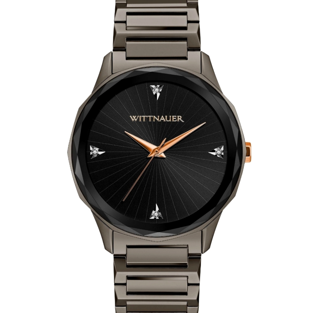 Wittnauer diamond marquee 42mm gunmetal/rose gold watch wn3095 SALE
